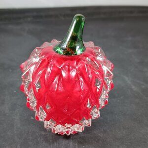 Vintage Strawberry Art Glass Paperweights Mini 3in Tall
